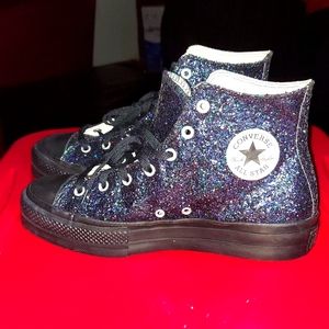 4 Hour Sale CONVERSE,NWOT,11,GLITTER SHOE,NEVER WORE,CUSTOM MADE BY CONVERSE